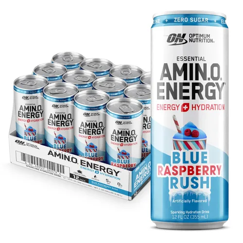 Vista 23 de Optimum Nutrition Amino Energy - Bebida de hidratación espumosa, electrolitos, cafeína, aminoácidos, BCAAs, sin azúcar, explosión de bayas, 12 onzas