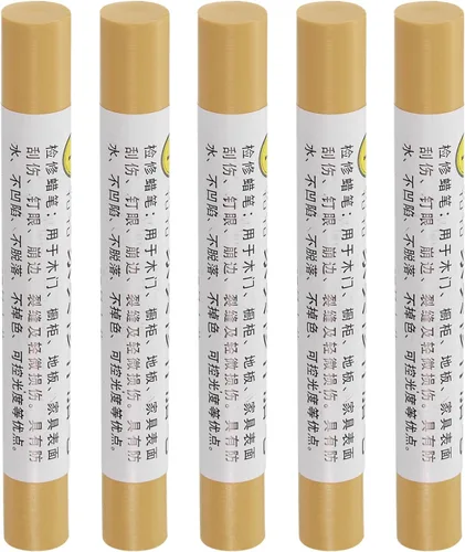 Vista 116 de uxcell Lápices de reparación de muebles, 5 unidades, barra de relleno de cera de madera, marcadores de muebles para retoques - para agujeros