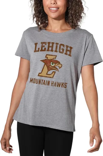 Vista 79 de Colección oficial de camisetas sueltas con logotipo desgastado grande universitario para mujer, jaspeado atlético