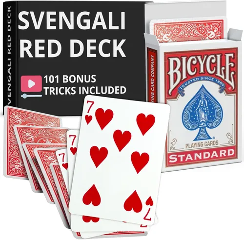 Vista 16 de Ted's Sterling Magic Juego de cartas Precision Red Rider Back Bicycle Svengali con instrucciones para más de 100 trucos (Sota de Corazones)