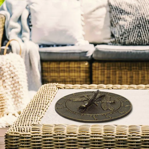 Vista 5 de Whitehall Products Reloj de sol de libélula de bronce francés