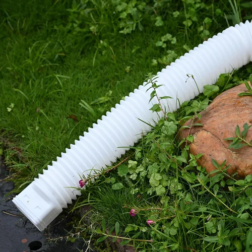 Vista 3 de Paquete de 2 extensiones para bajantes de canaletas de lluvia, extensor y desviador de bajante de drenaje, extensiones flexibles para bajantes que