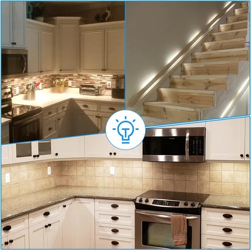 Vista 8 de Litever Kit de luces LED para debajo del gabinete + barras de luz complementarias de 12 pulgadas, luz diurna 5000K