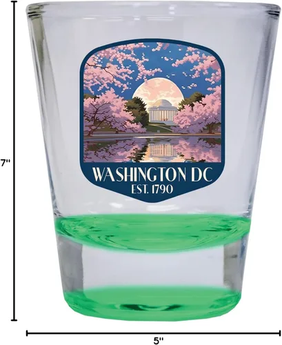Vista 2 de R and R Imports Washington, D.C. Souvenir - Vaso de chupito redondo de 1.5 onzas, color verde D