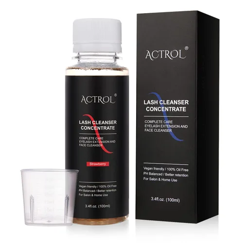 Vista 25 de Limpiador de pestañas concentrado de 3.4 fl oz, champú profesional de pestañas de almendra, limpiador de pestañas concentrado para extensiones