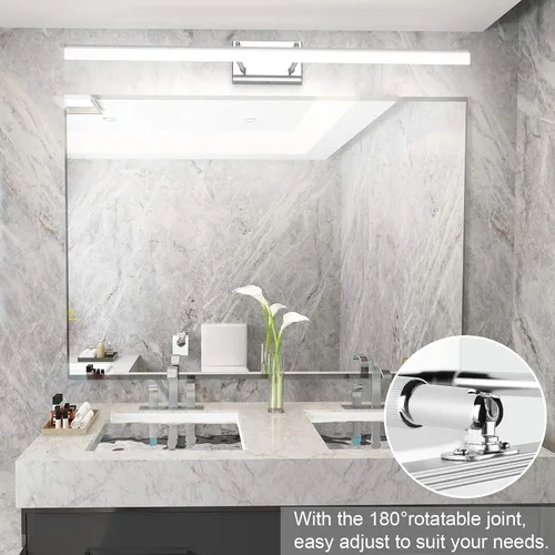 Vista 2 de Aipsun Luces LED modernas de tocador de 40 pulgadas, accesorios de iluminación de baño ajustables sobre espejo cromado 5500 K