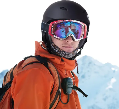 Vista 2 de NHH - Casco de esquí, casco de snowboard - Casco de deportes de nieve con gafas compatibles, forro y almohadillas para oídos extraíbles