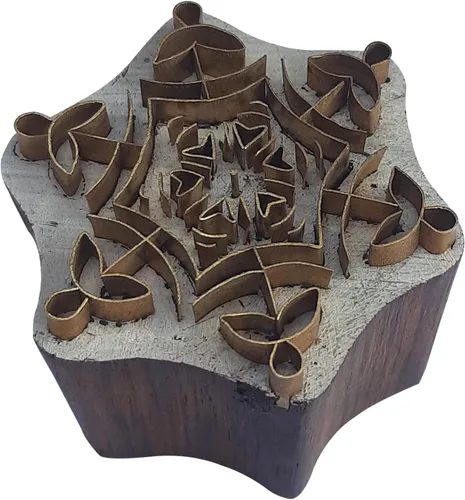 Vista 6 de Royal Kraft Sellos de madera de latón para impresión de bloques en arcilla, cerámica, tela BHJtag010