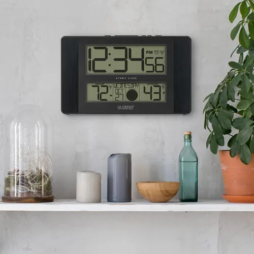 Vista 7 de La Crosse Technology Reloj digital de pared/mesa atómico, 11.1 x 6.5 pulgadas (513-1417BS)