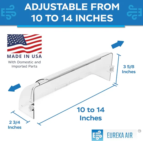 Vista 2 de Eureka Air Deflector de ventilación – Redirige el flujo de aire – Se adapta a registros de ventilación de 10 a 14 pulgadas de ancho para pisos