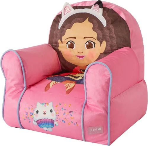Vista 9 de Sanrio Hello Kitty - Puf figural, sofá de estructura suave con reposabrazos para niños, asiento cómodo para dormitorio o sala de juegos, a partir