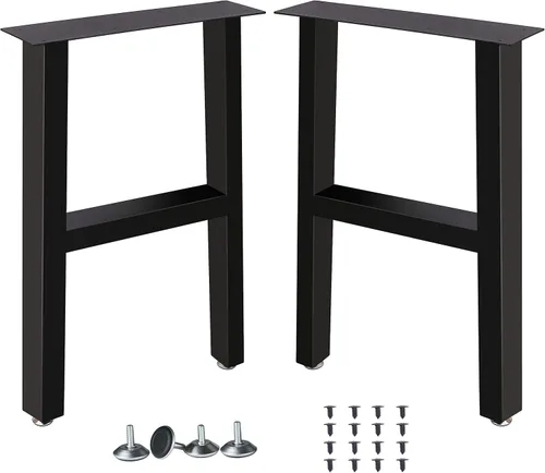 Vista 10 de Patas de metal para mesa, marco de escritorio de tubo cuadrado resistente, patas de mesa de comedor industrial/café/computadora, juego de 2