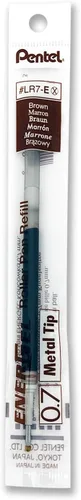Vista 4 de Tinta de repuesto Pentel para bolígrafo de gel retráctil EnerGel RTX, paquete de 12, 0.7mm, punta media, marrón (LR7-E)