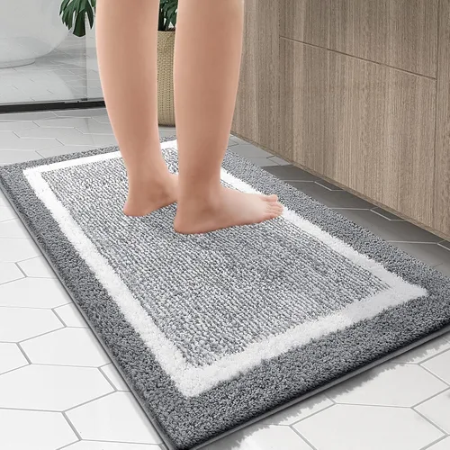 Vista 153 de OLANLY Alfombra de baño de microfibra extrasuave y absorbente, antideslizante, lavable a máquina, de secado rápido, adecuada para suelo de baño