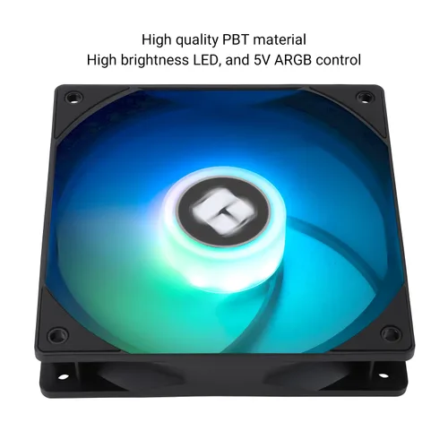 Vista 5 de Thermalright Ventilador de CPU TL-C12RB-S V2 Ventilador de carcasa ARGB de 4.724 in, conector PWM de 4 pines, ventilador silencioso de marcha atrás