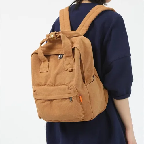 Vista 4 de MaxxCloud Mochila vintage de mezclilla para computadora portátil, estilo casual, de lona, ligera, bolsa de hombro