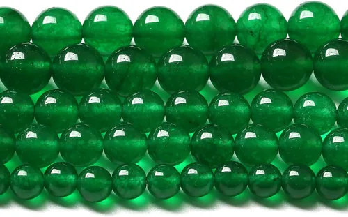 Vista 40 de 36 piezas de cuentas sueltas de espacio de jade de epidoto verde y rojo natural de 10 mm, cuentas redondas para hacer joyas DIY, collares, pulseras