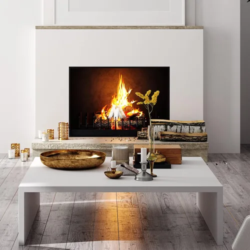 Vista 6 de Skyflame Juego de 6 troncos de madera de cerámica de abedul y accesorios para todo tipo de insertos de gas de interior, sin ventilación y sin