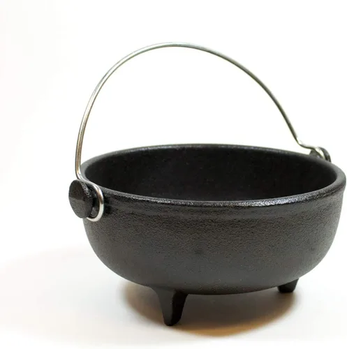 Vista 3 de Old Mountain Hervidor de hierro antiguo pre-sazonado, 6 pulgadas de diámetro