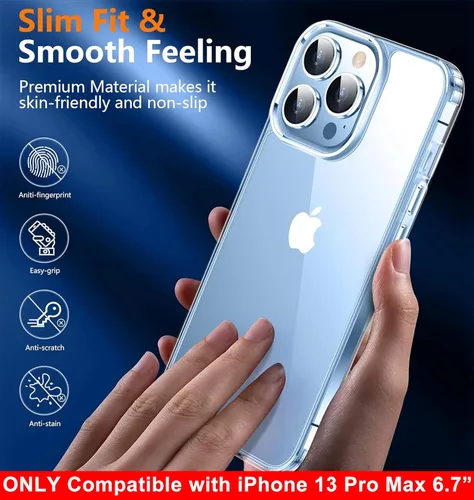 Vista 7 de SPIDERCASE Solo diseñada para iPhone 13 Pro Max, funda delgada para iPhone 13 Pro Max de 6.7 pulgadas, transparente