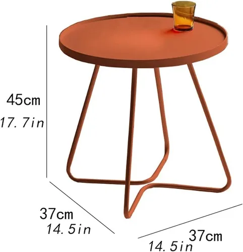 Vista 3 de Side Table Couch Side Tables Coffee Table Wrought Iron Non-Slip Tea Table Home Sofa Side Table Bedroom Living Room Corner Coffee Side Table Bedside