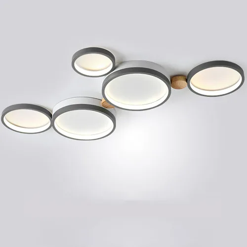 Vista 14 de Lámpara de techo LED de 3 luces, 22 pulgadas, moderna lámpara de techo empotrada de madera de 20 W regulable para sala de estar, dormitorio, cocina