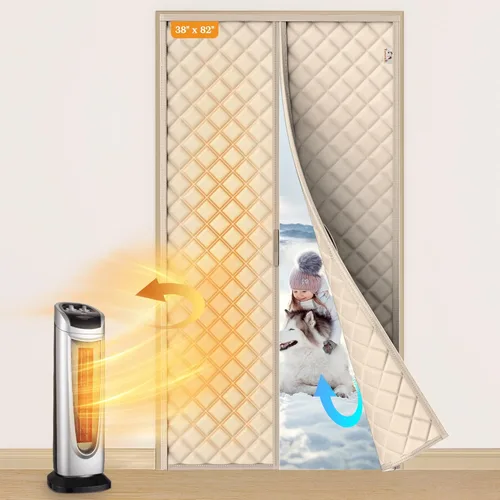 Vista 30 de Yotache - Cortina magnética aislada térmica para puerta, se adapta a puertas de 28 x 78 pulgadas, cortina de 30" x 80", material Oxford resistente a