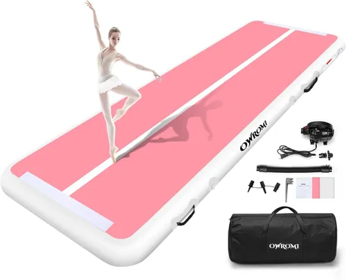 Colchonetas hinchables de aire para gimnasia de 10, 13, 16 y 20 pies, pista de caída para niños, colchonetas de 4/8 pulgadas de grosor, equipo de