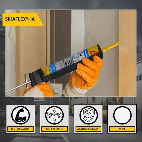 Vista 6 de Kit Sikaflex 1a - Sellador de poliuretano de un componente, flexible, sin goteo, para superficies verticales y horizontales de hormigón