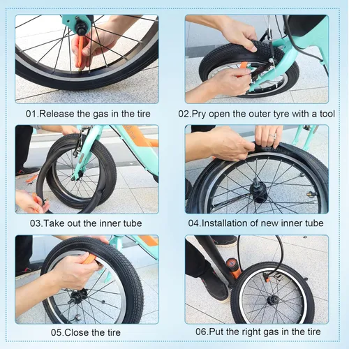 Vista 7 de Neumático de bicicleta de 14, 16, 20, 24, 26 x 2.125, paquete de 2 neumáticos de bicicleta para niños, neumáticos de repuesto plegables