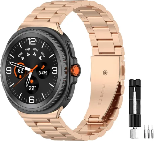 Vista 7 de Metal Bands Compatible for Samsung Galaxy Watch 8, Galaxy Watch 8 Classic Smartwatch for Women & Men, Solid Stainless Steel Adjustable Strap