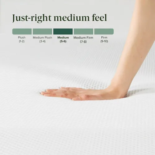 Vista 7 de Colchón de espuma Zinus 6 pulgadas con memoria infusión de té verde., Espuma, Blanco