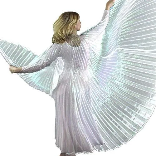 Vista 6 de danzcue Iridescent Blanco Alas De Isis Danza del Vientre con palos