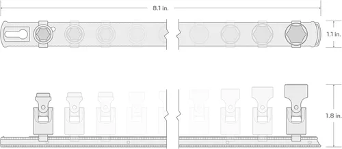 Vista 7 de TEKTON Juego de llaves de vaso de junta universal de 6 puntos de 1/4 pulgada con riel, 7 piezas (1/4-9/16 pulgadas) SHD90109