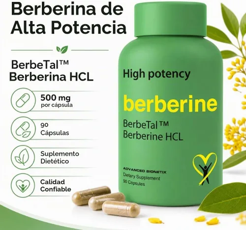 Vista 4 de Advanced Bionetix Suplemento de berberina micronizada de biodisponibilidad avanzada de 1500 mg All Natural w/BerbeTal™ Support. 90 cápsulas totales