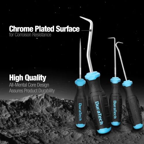 Vista 5 de DURATECH Juego de 8 ganchos y púas, juego de herramientas de precisión para sellos de aceite automotrices, junta tórica y herramientas manuales