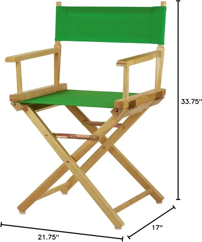 Vista 8 de Casual Home - Silla de director de 18.0 in, marco natural con lona verde