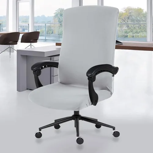 Vista 39 de Fundas elásticas resistentes al agua para sillas de computadora - Protectores lavables para respaldo giratorio y asiento para mascotas - Negro