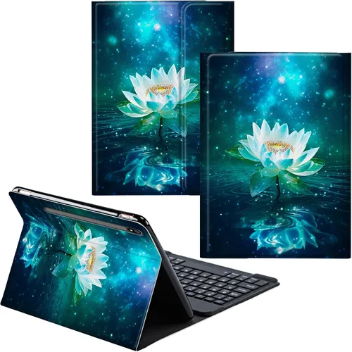 Vista 53 de Funda para Samsung Galaxy Tab S6 Lite 2022/2020 Teclado Inalámbrico Desmontable y Cubierta De Soporte De Cuero PU Funda Protectora Para Samsung