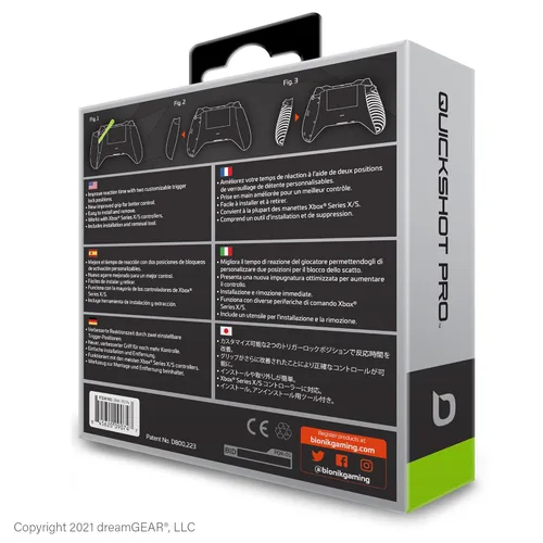Vista 6 de Bionik Quickshot Pro For Xbox Series XS Custom Grip and Dual Trigger locks for Faster Shots and Improved Gameplay