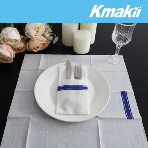 Vista 9 de KMAKII Servilletas desechables de papel con bolsillo integrado para cubiertos desechables para fiestas, bodas, eventos, tacto de lino, 16 x 16