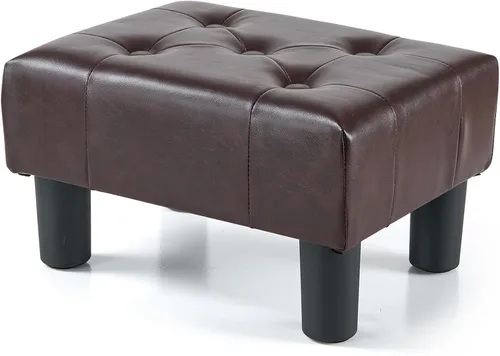 Vista 24 de BRIAN & DANY Taburete pequeño para pies, taburetes de lino con patas, reposapiés pequeño estable para sala de estar, beige