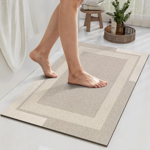 YDKGL - Alfombra de baño antideslizante fina para debajo de la puerta, color beige, 16 x 24 pulgadas