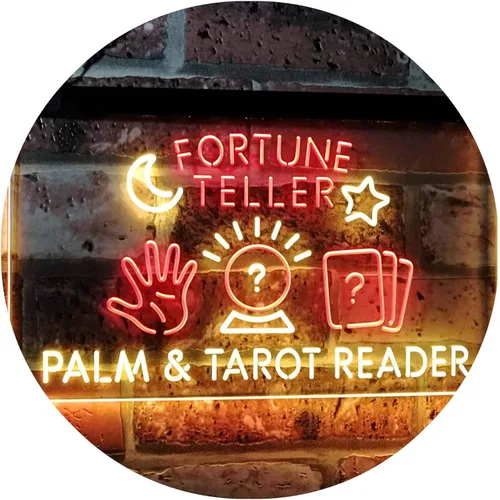 Vista 14 de Fortune Teller Palm Tarot Reader - Letrero de neón LED de doble color, azul y rojo, 24 x 16 pulgadas st6s64-i3118-br