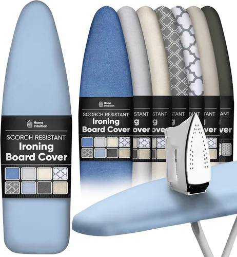 Vista 9 de Home Intuition Funda para tabla de planchar extra gruesa y almohadilla de hierro resistente a la quema con cierre de velcro y borde elástico, 15 x