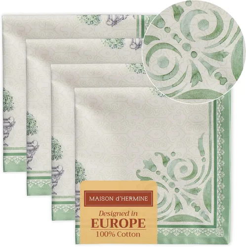 Vista 126 de Maison d' Hermine Juego de 4 servilletas de tela 100% algodón, suaves y duraderas, servilletas cuadradas reutilizables para uso diario, lavables