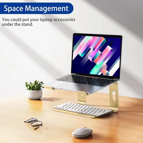 Vista 9 de BESIGN LS03 - Soporte de aluminio para laptop, soporte ergonómico desmontable para computadora, soporte elevador, soporte para portátil compatible