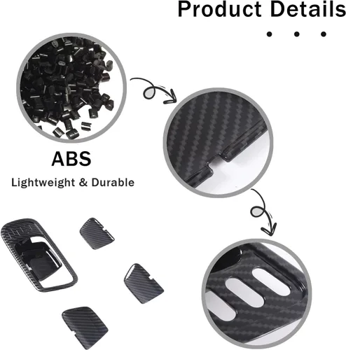 Vista 6 de Cubierta interior de la manija de la puerta para Honda Pilot 2016-2022, 4 piezas de material ABS de material ABS accesorios protectores de marco