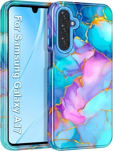 Hekodonk Funda para Galaxy A17 5G/Galaxy A16 5G, resistente cuerpo completo, protección a prueba de golpes, 3 en 1, híbrida de policarbonato duro