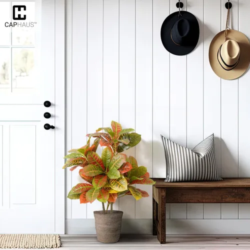 Vista 8 de Fencer Wire Árbol de croton topiario artificial de 30 pulgadas, plantas artificiales resistentes a los rayos UV, arbustos y arbustos sintéticos